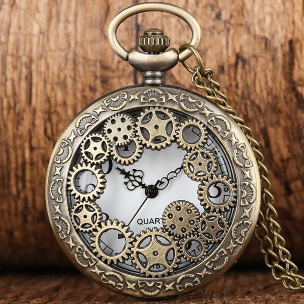 Gear Steampunk NEW Pocket Watch Antique Bronze Gears Retro